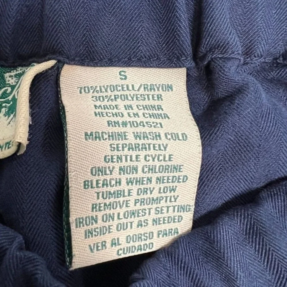 Havana‎ Jack Casual Wide Leg Lounge Pants Navy Size SM Drawstring Beachwear